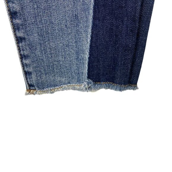 Kut From The Kloth Reese Ankle Crop Straight Leg Two Tone Raw Hem Jeans US 2 - Picture 7 of 15